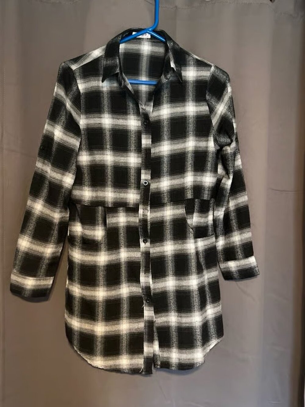 Ladies Flannel Plaid Button Up